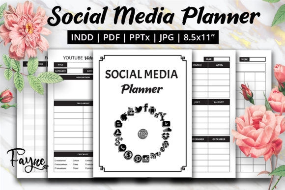 Download Social Media Planner | KDP Template - Social media planner Collection