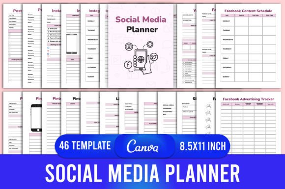 Download Social Media Planner Canva Interior - Premium Resources