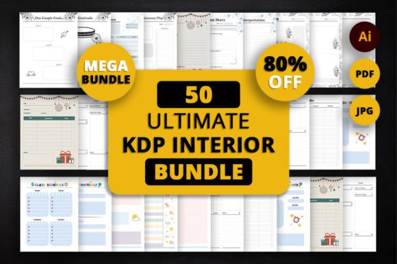 Download 50 Editable KDP Templates Bundle Pack - Bundle pack Collection