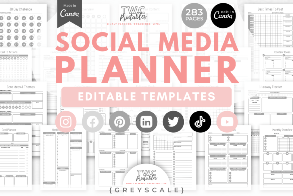 Download Social Media Planner Canva Templates 4 - Premium Resources