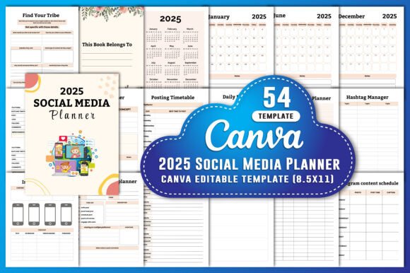 Download 2025 Social Media Planner Canva KDP - Premium Resources
