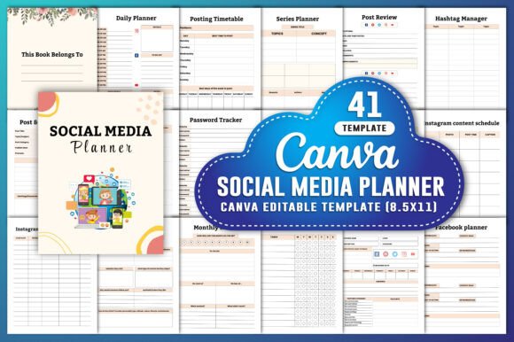 Download Social Media Planner Canva Kdp Interiors - Premium Resources
