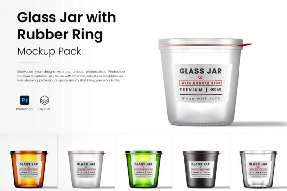 Download Glass Jar with Rubber Mockup Pack - Premium Resources